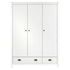 Maison Madeleine -  3Door Wardrobe Hill Range White 127x50x170 cm Solid Pine Wood
